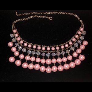 NWOT - Faux Pearl Necklace Pink -